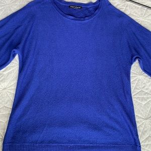 Blue mid sleeve blouse